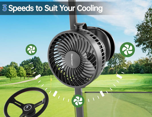 Clip on Golf Cart Rechargeable Fan