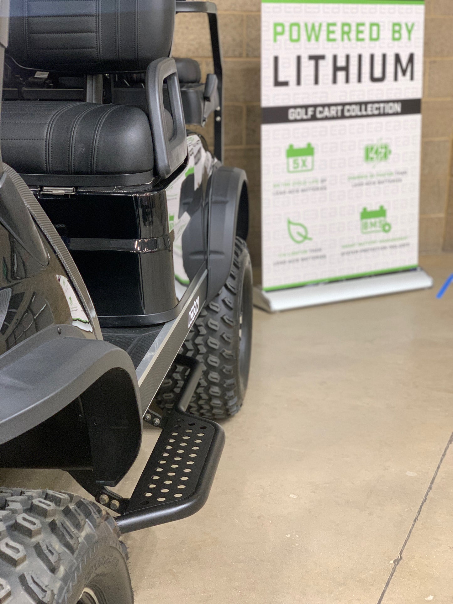 Ward's Icon EV G40L Gas 4 Passenger Golf Cart Nerf Bar Side Step Kit - (Icon G40L Only Gas)