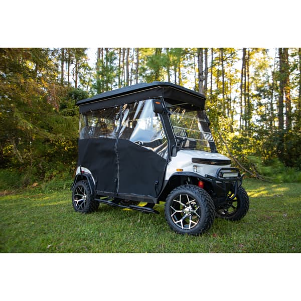 Denago Rover XL 4 Passenger Black 3-Sided Track Style Winter Weather Enclosure & Valance