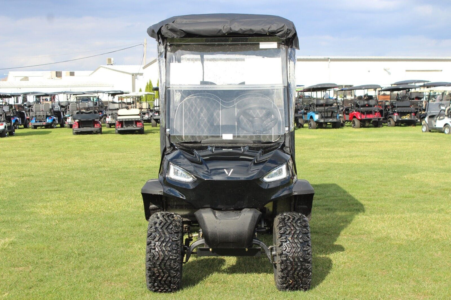 Wards 6 Six Passenger Golf Cart Enclosure Fits Vivid EV V6 117" Roof Top Black