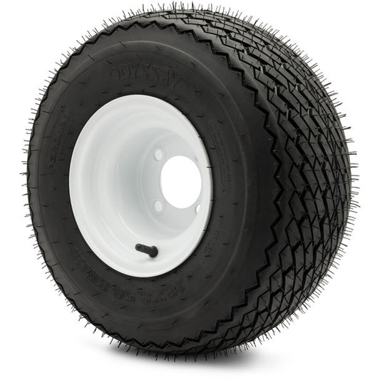 Odyssey Perduro Tire and 18x8.5-8 Steel Wheel Glossy White