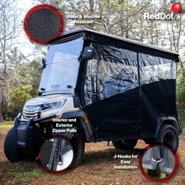 Ward's ICON Epic EV E40FX 4-Forward Seating w/ OEM Top 3-Sided Track Style Black Enclosure Winter Weather Enclosure & Valance E40 FX