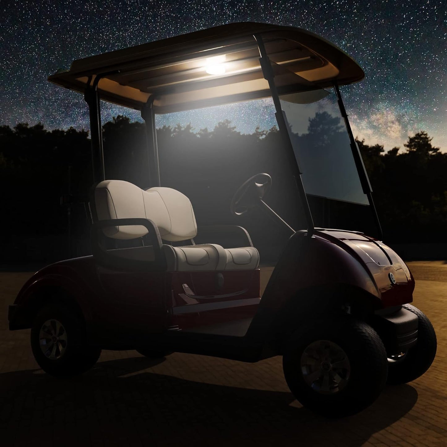 Universal Golf Cart Dome Light, USB Rechargeable Battery Powered Golf Cart LED Roof Lighting