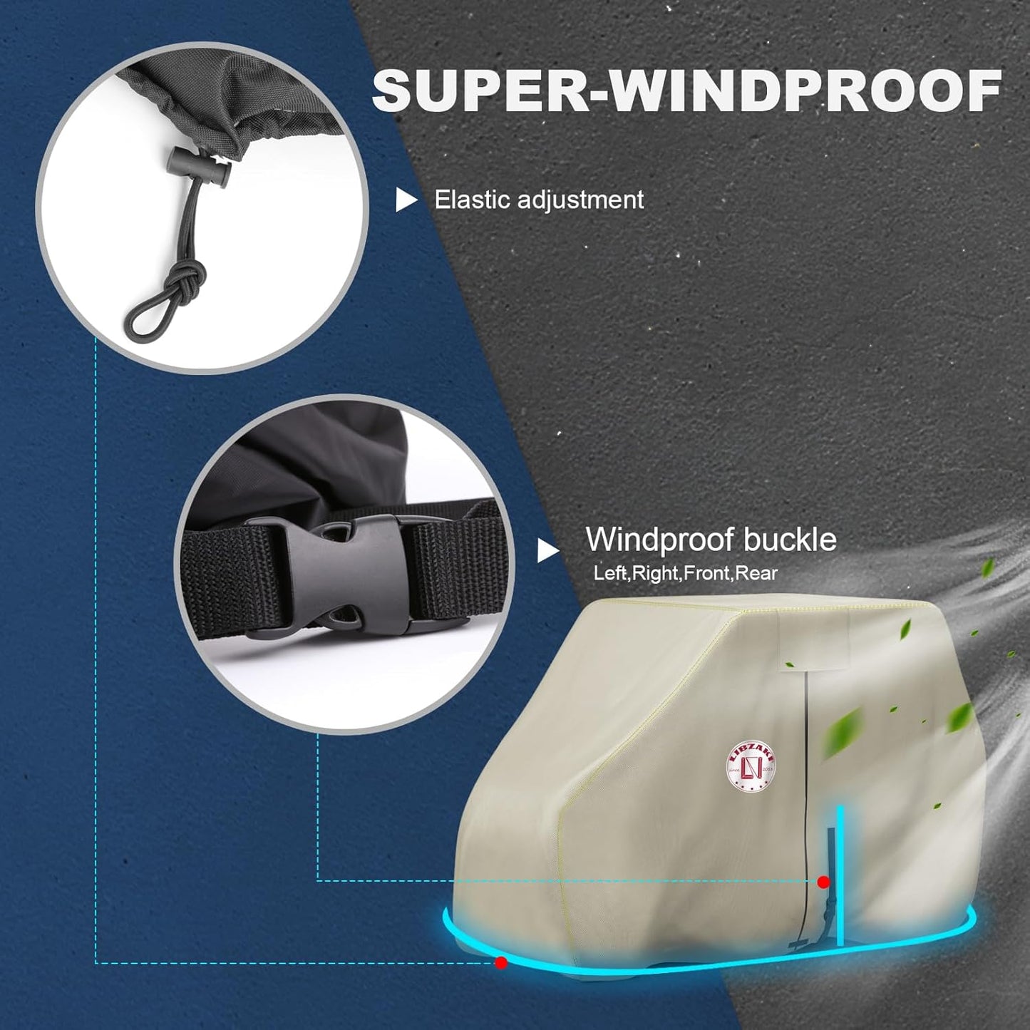Universal 4 Passenger Golf Cart Storage Cover Denago Evolution Vivid Kodiak Rover Nomad XL Ranger Maverick Classic Epic Icon