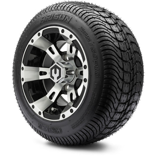MODZ® 10" Ambush Machined Black Wheels & Street Tires Combo