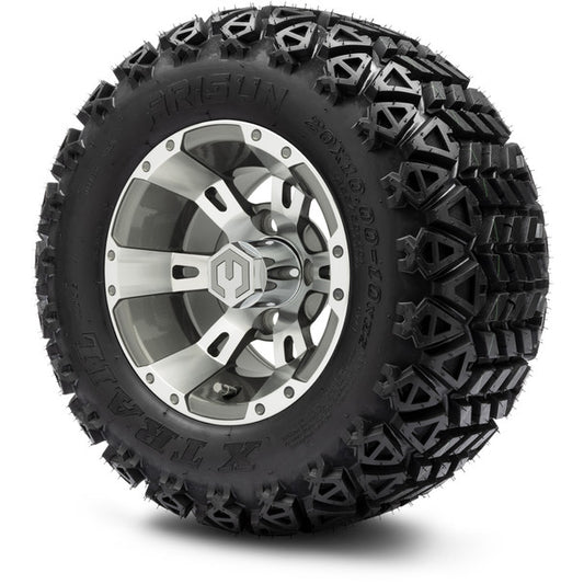 MODZ® 10" Ambush Gunmetal Wheels & Off-Road Tires Combo