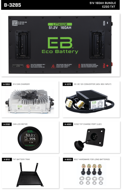 Eco Battery 51V 160Ah EZGO TXT Bundle