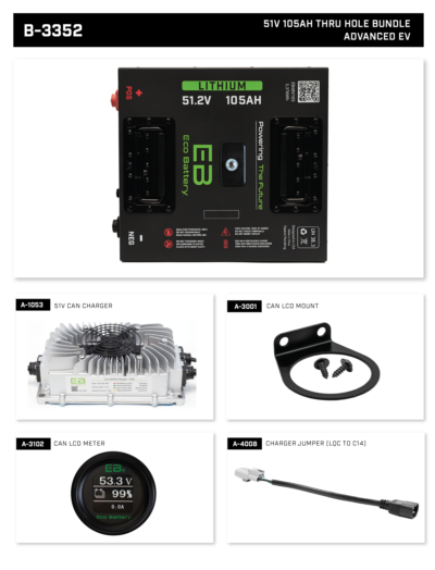 Eco Battery Advanced EV EV1 51V 105Ah Bundle "Thru Hole"