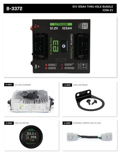 Eco Battery 51V 105Ah Thru Hole ICON EV Bundle