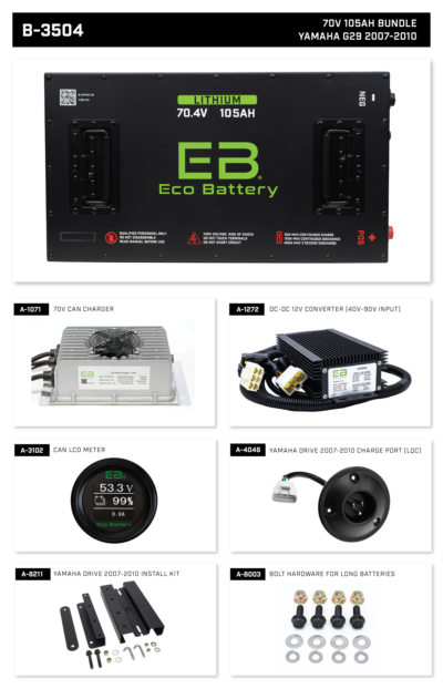 Eco Battery 70V 105Ah Yamaha Drive / G29 (2007-2010) Bundle