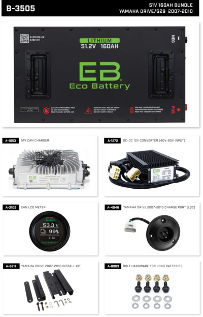 Eco Battery 51V 160Ah Yamaha Drive / G29 (2007-2010) Bundle