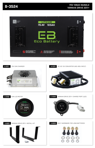 Eco Battery 70V 105Ah Yamaha Drive (2011+) Bundle