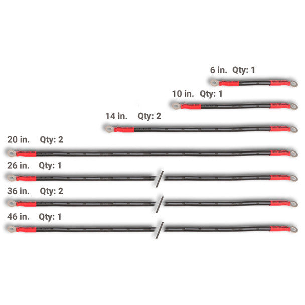 MODZ® CLUB CAR 2-GAUGE COMPLETE BATTERY CABLE SET