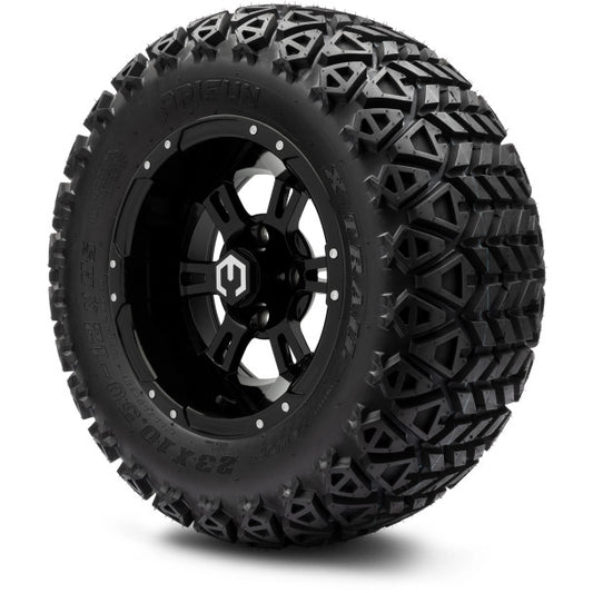 MODZ® 12" Ambush Glossy Black Wheels & Off-Road Tires Combo