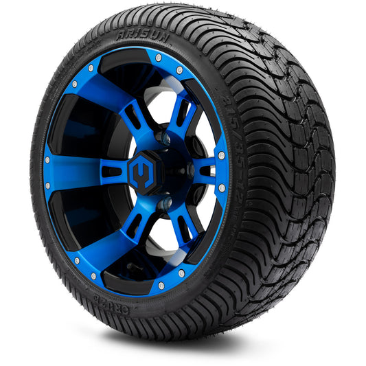 MODZ® 12" Ambush Blue and Black Wheels & Street Tires Combo