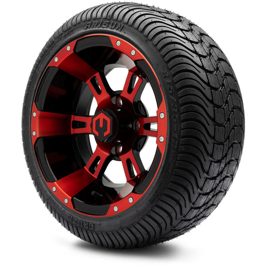 MODZ® 12" Ambush Red and Black Wheels & Street Tires Combo