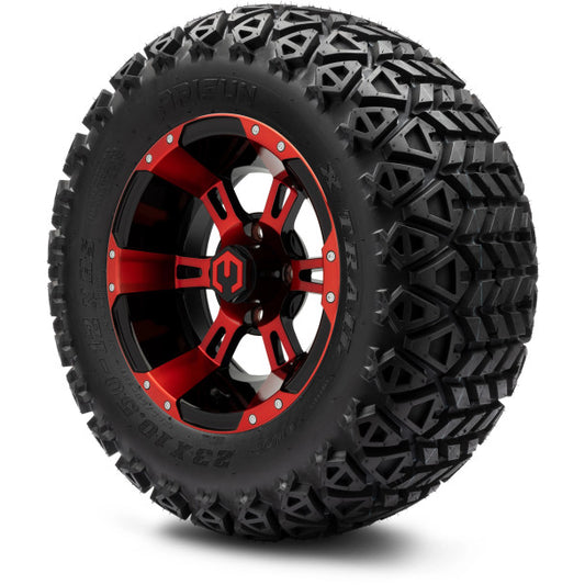 MODZ® 12" Ambush Red and Black Wheels & Off-Road Tires Combo