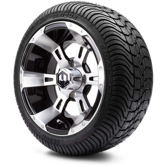 MODZ® 12" Ambush Machined Black Wheels & Street Tires Combo