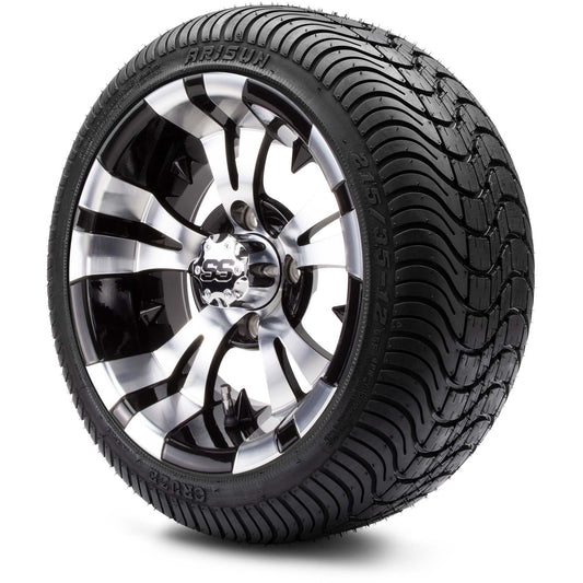 MODZ® 12" Vampire Machined Black Wheels & Street Tires Combo