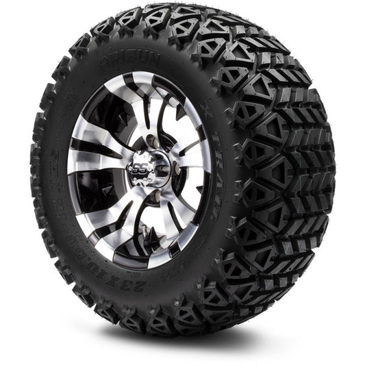 MODZ® 12" Vampire Machined Black Wheels & Off-Road Tires Combo