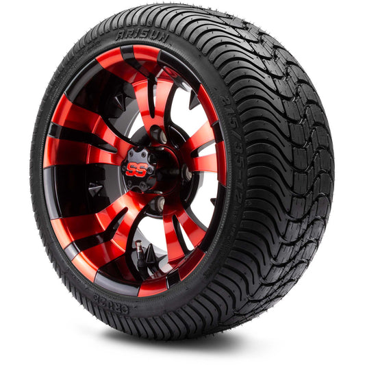 MODZ® 12" Vampire Red and Black Wheels & Street Tires Combo