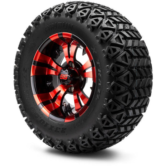 MODZ® 12" Vampire Red and Black Wheels & Off-Road Tires Combo