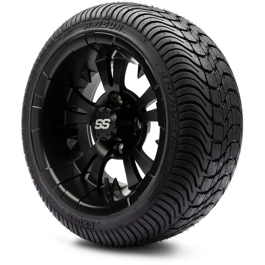 MODZ® 12" Vampire Matte Black Wheels & Street Tires Combo