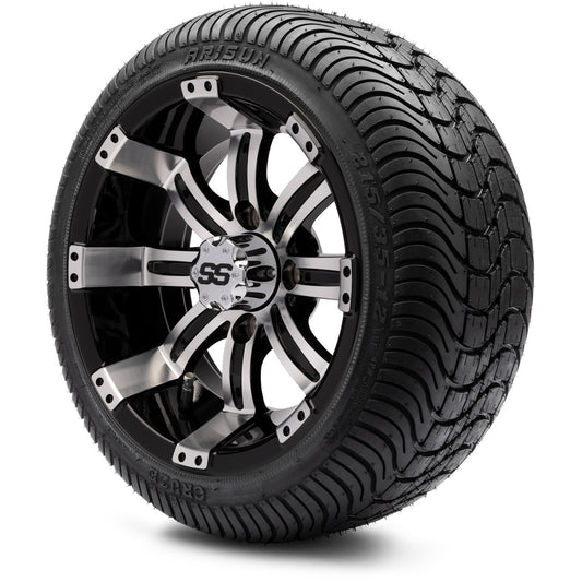 MODZ® 12" Tempest Machined Black Wheels & Street Tires Combo