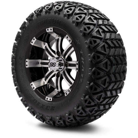 MODZ® 12" Tempest Machined Black Wheels & Off-Road Tires Combo