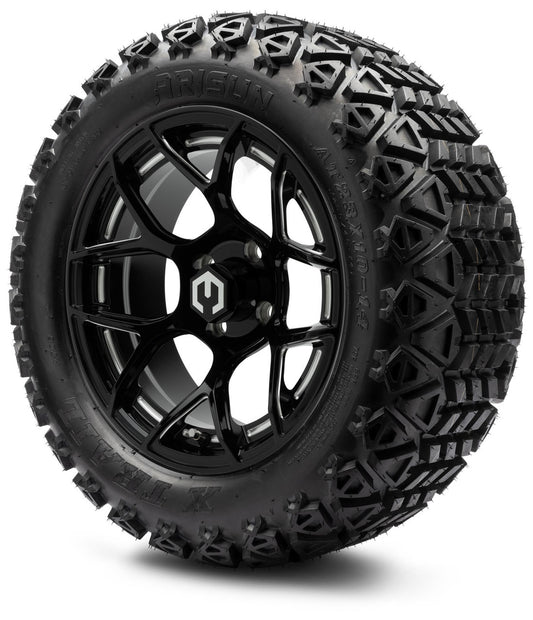 MODZ® 14" Renegade Glossy Black with Ball Mill Wheels & Off-Road Tires Combo
