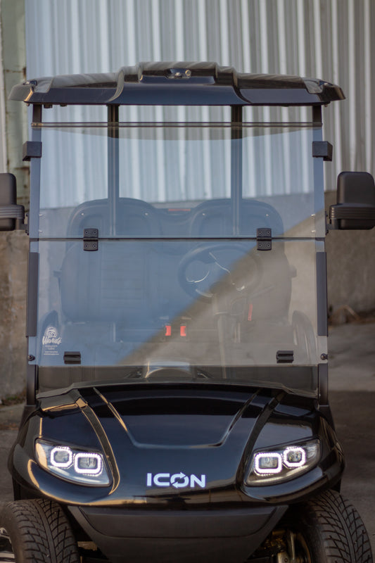 Vivid Ev Peak, Anthem & Kodiak Apex Model Golf Cart Flip Fold Down Windshield Light Tint & Hinged