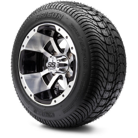 MODZ® 10" Storm Trooper Machined Black Wheels & Street Tires Combo