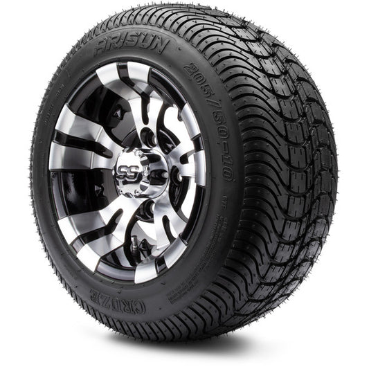 MODZ® 10" Vampire Machined Black Wheels & Street Tires Combo