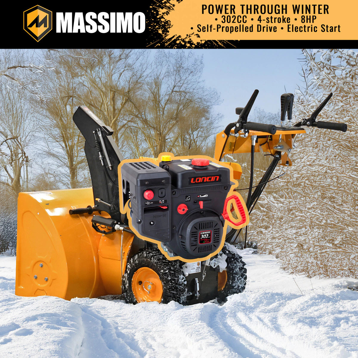 Massimo 30 In. 302cc 2-Stage Electric Start Gas Snow Blower