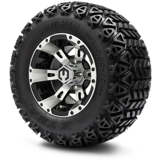 MODZ® 10" Ambush Machined Black Wheels & Off-Road Tires Combo