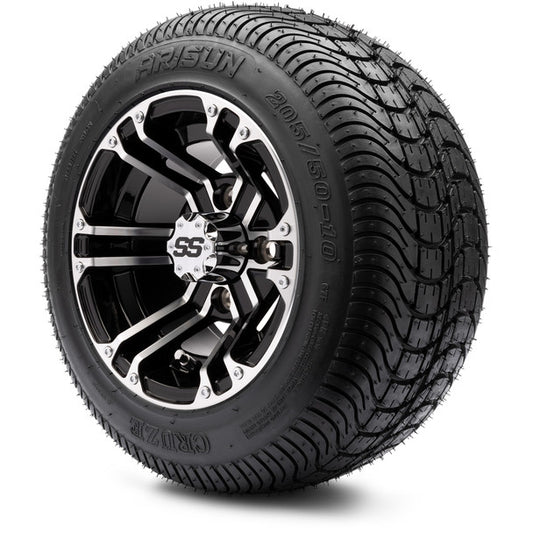 MODZ® 10" Enforcer Machined Black Wheels & Street Tires Combo