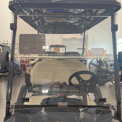 Vivid EV V4/V6 Flip Down Windshield - Smoked, Hinged Golf Cart