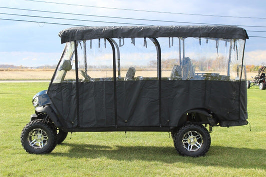 Wards 6 Six Passenger Golf Cart Enclosure Fits Vivid EV V6 117" Roof Top Black