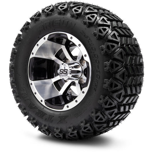 MODZ® 10" Storm Trooper Machined Black Wheels & Off-Road Tires Combo
