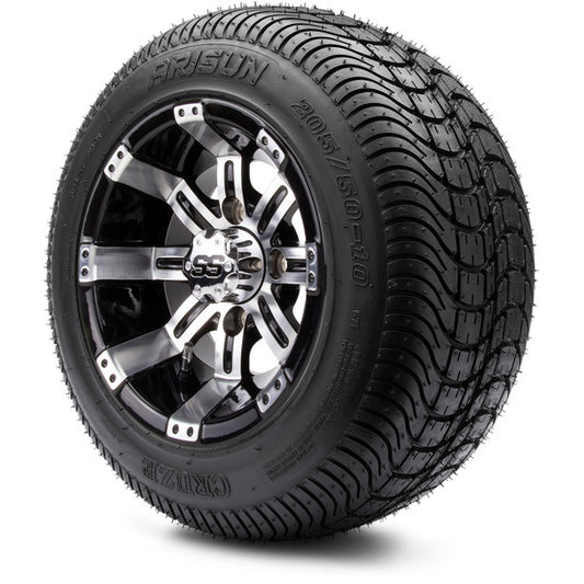 MODZ® 10" Tempest Machined Black Wheels & Street Tires Combo